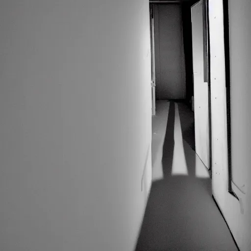 Prompt: backrooms liminal space with eyes in the shadow,