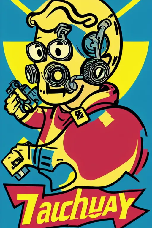 Image similar to fallout 7 6 retro futurist illustration art by butcher billy, sticker, colorful, illustration, highly detailed, simple, smooth and clean vector curves, no jagged lines, vector art, smooth andy warhol style