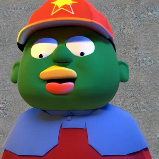 Prompt: eric cartman, low - poly 3 d model, rendered in octane, ambient occlusion