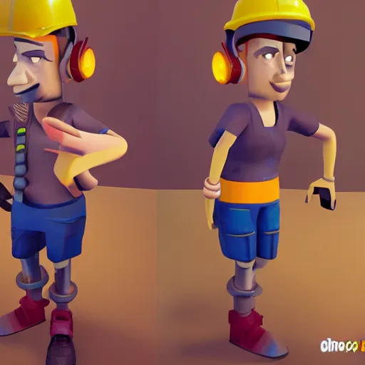 Prompt: scrap mechanic player, the mechanic, character design