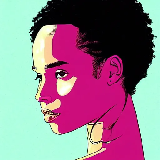 Image similar to “ zoe kravitz retro minimalist portrait by jean giraud, moebius starwatcher comic, sharp, smooth face, 8 k ”