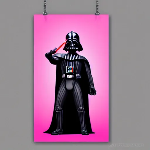 Image similar to darth vader in pink colors