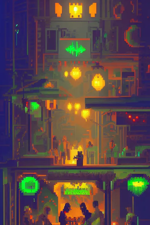 Prompt: life in the caspian hood. pixel art, pop art, no duplicate image, glowing lights, ultra details, digital painting, artstation, concept art, smooth, sharp focus, illustration, intecrate details, art by richard hamilton and mimmo rottela, pixels art by kirokaze and paul robertson