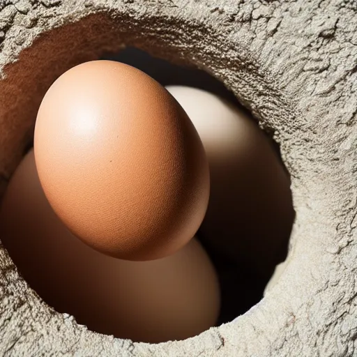 Image similar to closeup of a hole expelling an egg, extremely realistic, award winning photograph, national geographic