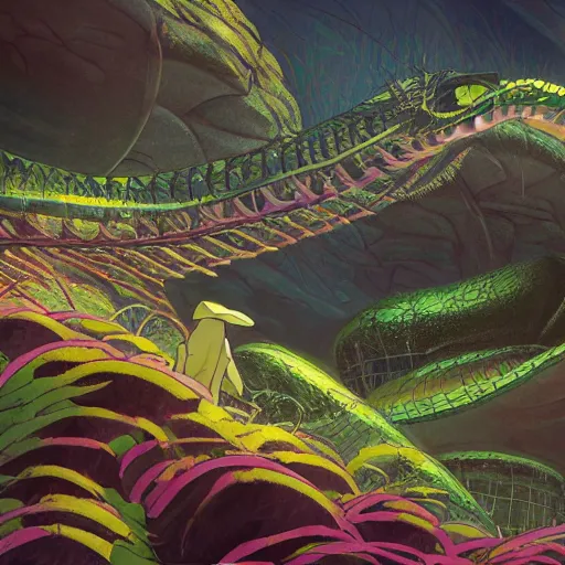 Prompt: concept art painting of cambrian life, detailed, cel shaded, in the style of makoto shinkai and moebius and james gurney