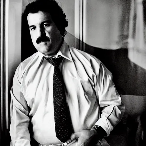 Image similar to Portrait of Pablo Escobar, by Vogue