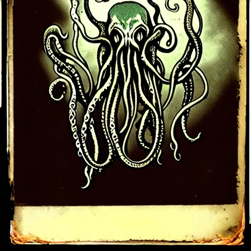 Image similar to daugerreotype of cthulhu high priestess. tangle of tentacles