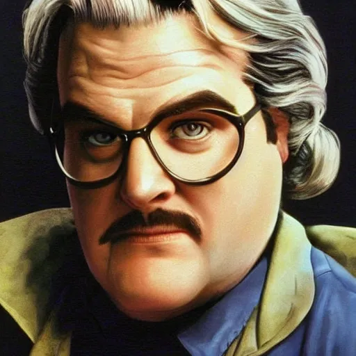 Image similar to david harbour as mrs doubtfire, oil movie poster painting 1 9 9 0 s