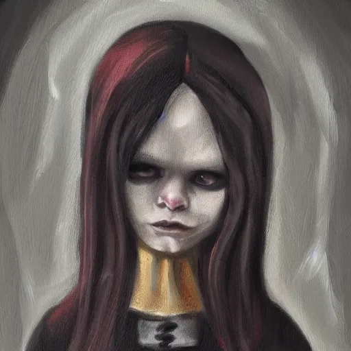 Prompt: little nightmare, concept art, oil paint