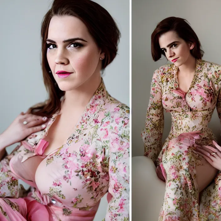 Prompt: portrait of angela white wearing kebaya with emma watson's face, by charlotte grimm, natural light, detailed face, canon eos c 3 0 0, ƒ 1. 8, 3 5 mm, 8 k, medium - format print