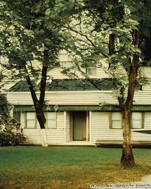 Image similar to the exterior of a house in devonshire that was built in the 1 9 7 0 s, painterly, offset printing technique, photographed on kodachrome by brom, robert henri, walter popp, cinematic lighting, various refining methods, micro macro autofocus, ultra definition, award winning photo