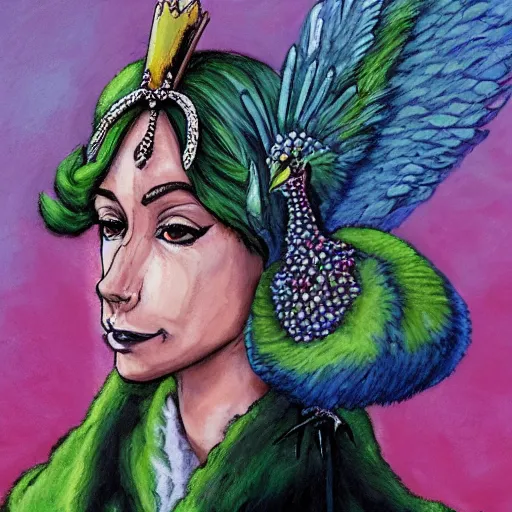 Image similar to queen of the bird people