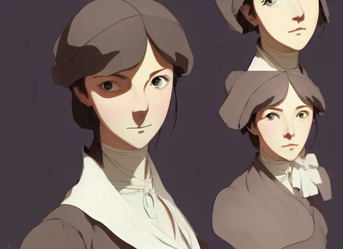 Image similar to 1 8 4 5 florence nightingale as teen, character face study, faces only, concept art finely detailed perfect art, painted by greg rutkowski makoto shinkai takashi takeuchi studio ghibli, pinterest, cevagraf comics