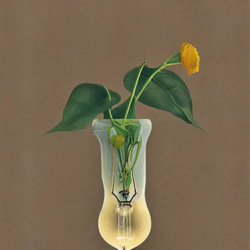 Image similar to flowers in a lightbulb minimalistic professional illustration john james audubon, exquisite detail