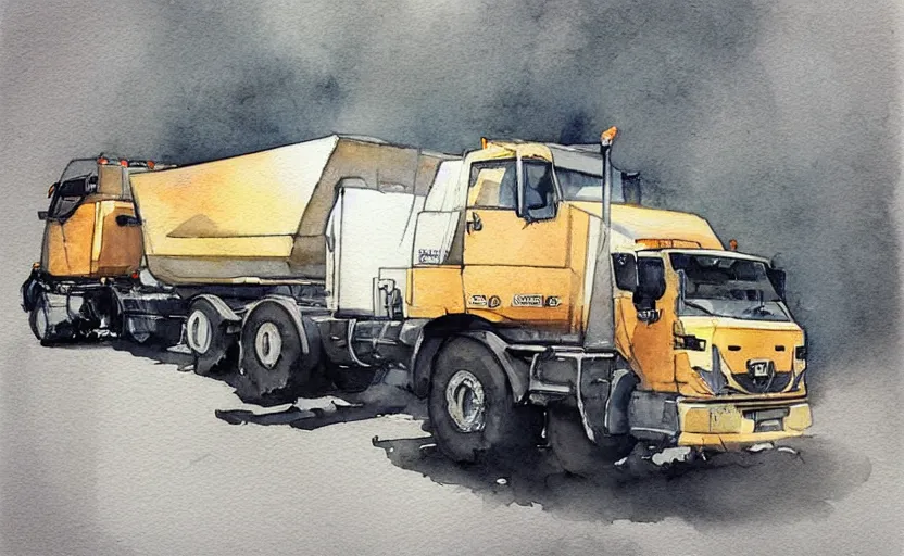 Image similar to concept art of a crane truck, pinterest, artstation trending, behance, watercolor, by coby whitmore, silver, laser light,