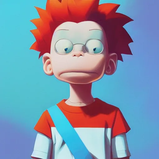 Image similar to face icon stylized minimalist rugrats, loftis, cory behance hd by jesper ejsing, by rhads, makoto shinkai and lois van baarle, ilya kuvshinov, rossdraws global illumination