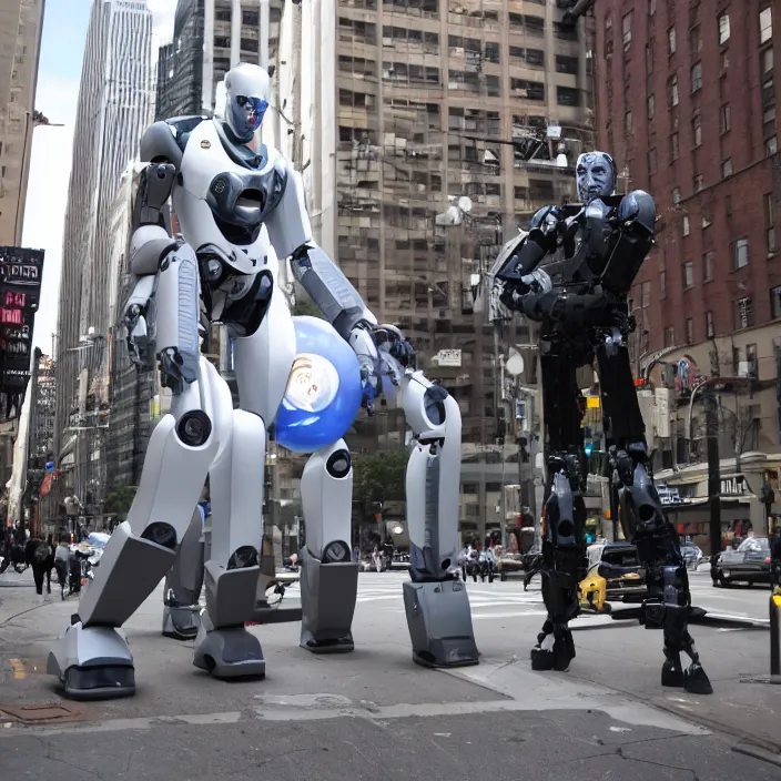 Image similar to Gigantic Joe Biden Robot Cyborg!, Attacking NYC