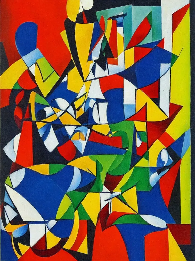 Prompt: a cubism painting by louis lozowick,