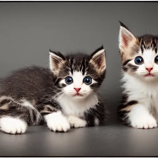 Image similar to cute kittens, studio photo