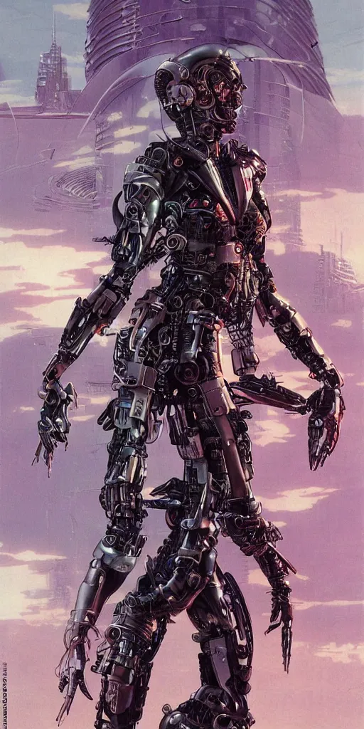 Image similar to a epic female cyberpunk powered armor, super complex and instruct, epic stunning atmosphere, hi - tech synthetic rna bioweapon nanotech demonic monster horror by syd mead, michael whelan, jean leon gerome, junji ito