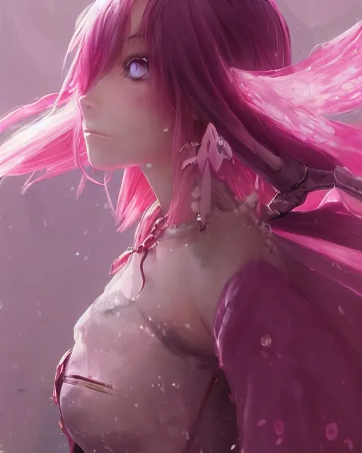 Prompt: an anime portrait of the pink sorceress of hearts from skyrim, by stanley artgerm lau, wlop, rossdraws, james jean, andrei riabovitchev, marc simonetti, and sakimichan, trending on artstation