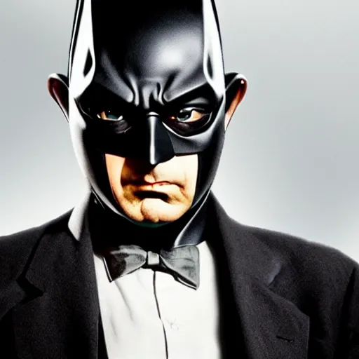 Image similar to Rowan Atkinson as Batman, detailed, dinamic lighting, gothic