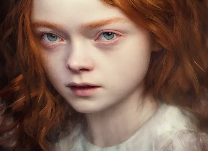 Image similar to sadie sink the real god, watching the earth. epic cinematic hyperrealism masterpiece. realistic poster with shaded lighting by craig mallismo, artgerm, jeremy lipkin and michael garmash, unreal engine, radiant light, detailed and complex environment, octane photoreal 3 d render, art station trends