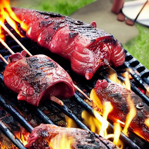 Prompt: roasted peppa pig on a barbecue, cg render, photorealistic, 4k