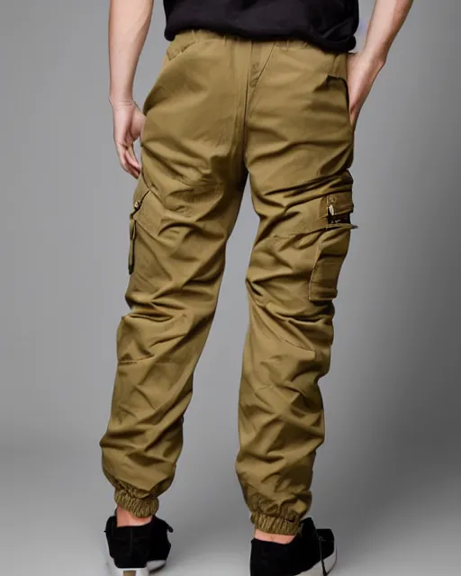 Prompt: cargo pants covered with pockets