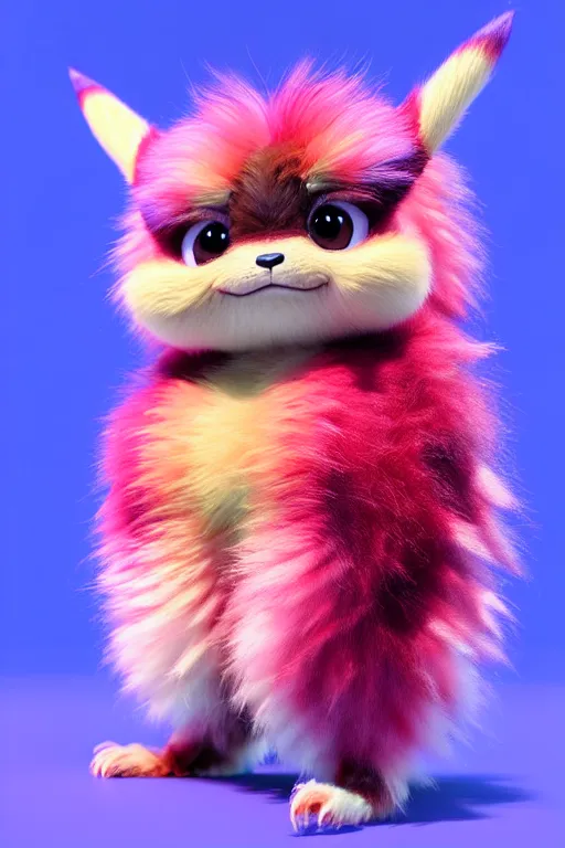 Prompt: high quality 3 d render hyperrealist very cute multicolor stripped fluffy! tarantula cat hybrid highly detailed, vray smooth, in the style of detective pikachu, hannah yata charlie immer, dramatic pink light, low angle, uhd 8 k, sharp focus