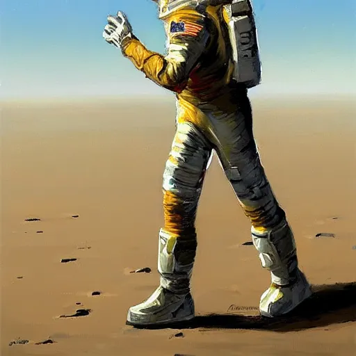 Image similar to an astronaut giraffe walking on the moon, trending on artstation, art by greg manchess, guangjian, detailed digital art, artstation hd