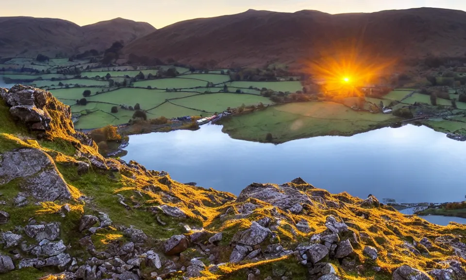 Image similar to sunset at the lake district