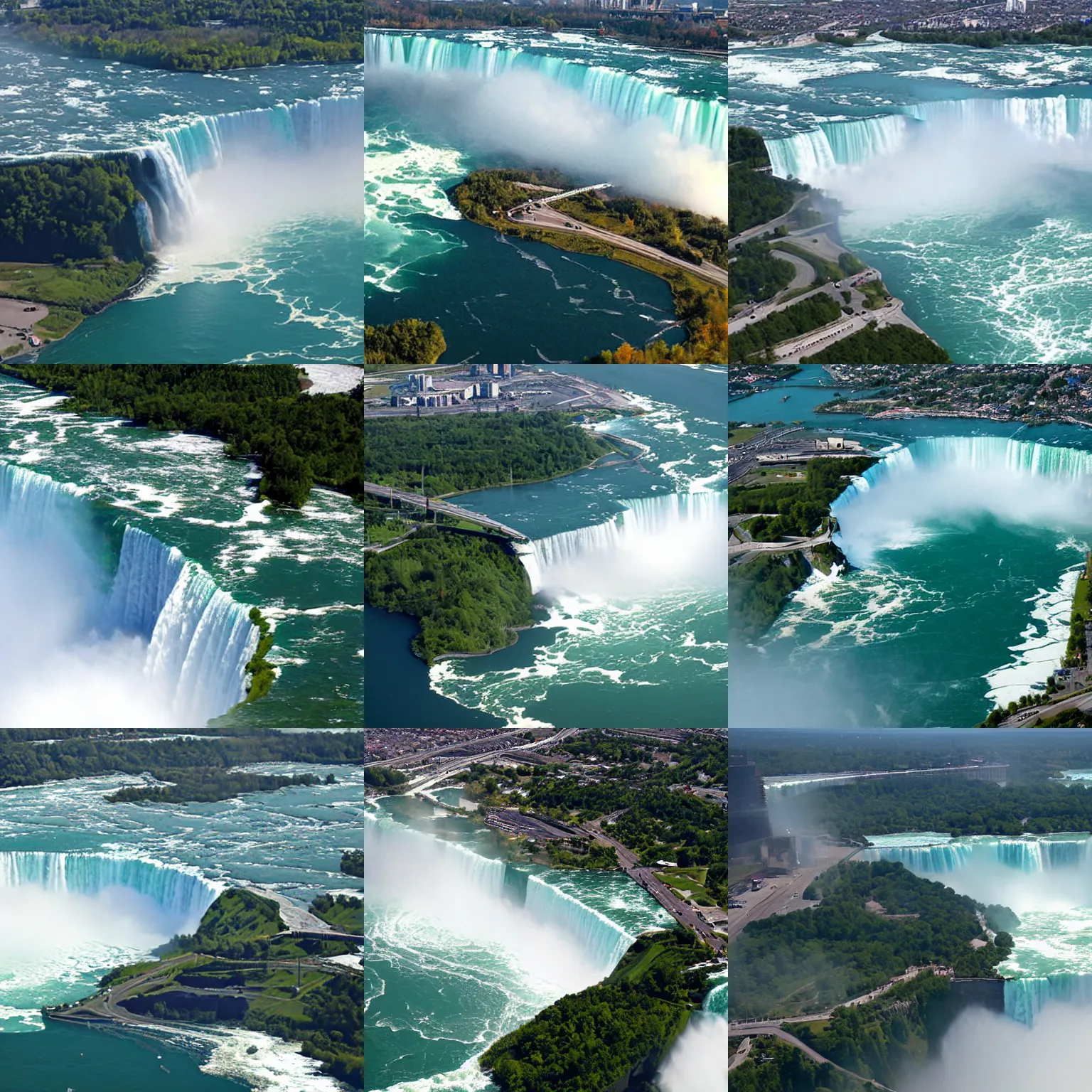 Prompt: niagara falls from a plane