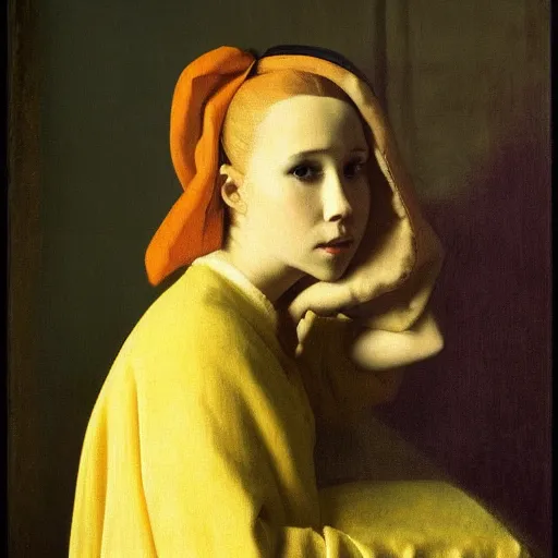 Prompt: portrait of juno temple by johannes vermeer, hd, beautiful, glamorous, award winning, 4 k