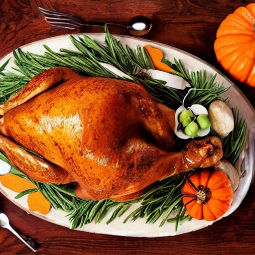 Image similar to photo of a thanksgiving dinner that looks like cats