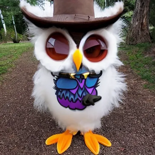 Image similar to cartoon owl dressed as the lone ranger from the children's 1980s cartoon show