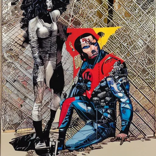 Image similar to La cage et le mur du son, by MARVEL comics and Sandra Chevrier
