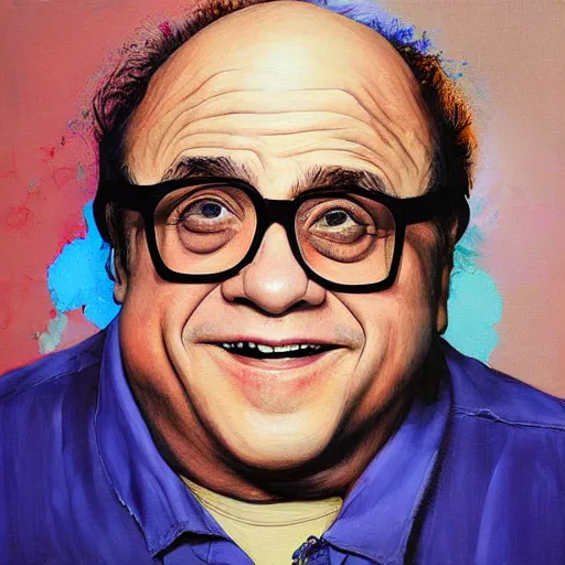 Image similar to Danny Devito painting by James Jean