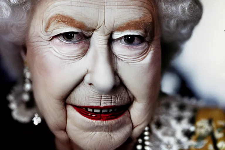 Image similar to closeup portrait of queen elizabeth as sauron, natural light, sharp, detailed face, magazine, press, photo, steve mccurry, david lazar, canon, nikon, focus