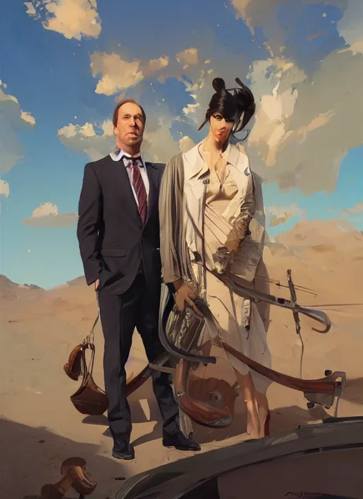 Image similar to portrait of saul goodman, portrait of saul goodman, lawyer clothing, painting by sargent and leyendecker, asymmetrical, intricate, elegant, matte painting, illustration,, by rhads, by greg rutkowski, by greg tocchini, by james gilleard, by joe fenton