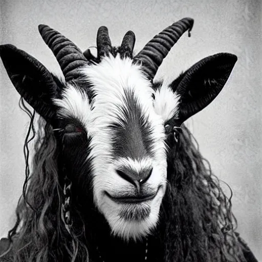 Prompt: rob zombie as a goat