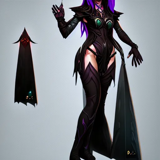 Prompt: dark sorceress full body view, highly detailed, zeronis style, artstation, soft light, illustration, character design, concept art, correct anatomy