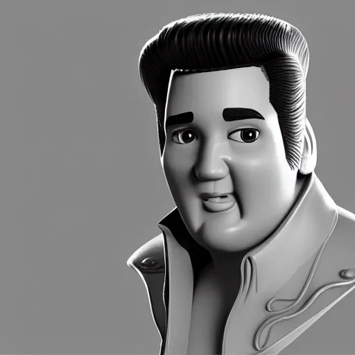 Image similar to elvis presley, 3 d render, pixar,