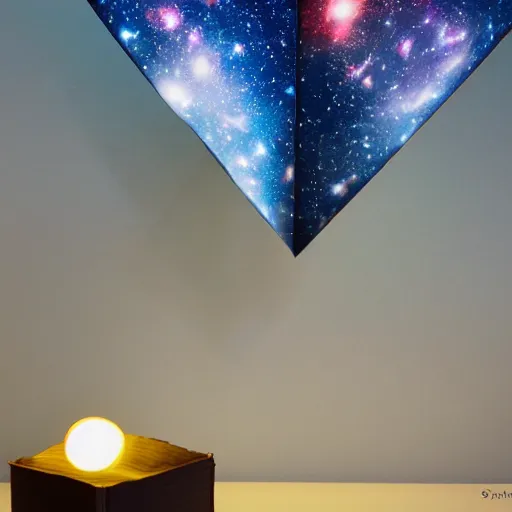 Image similar to origami galaxy, ultra realistic, studio shot, dramatic lighting, close up