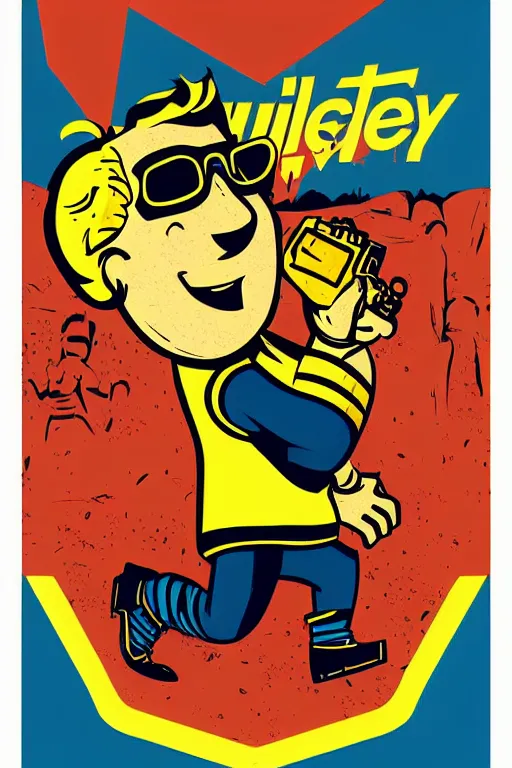 Image similar to fallout 7 6 retro futurist illustration art by butcher billy, sticker, colorful, illustration, highly detailed, simple, smooth and clean vector curves, no jagged lines, vector art, smooth andy warhol style