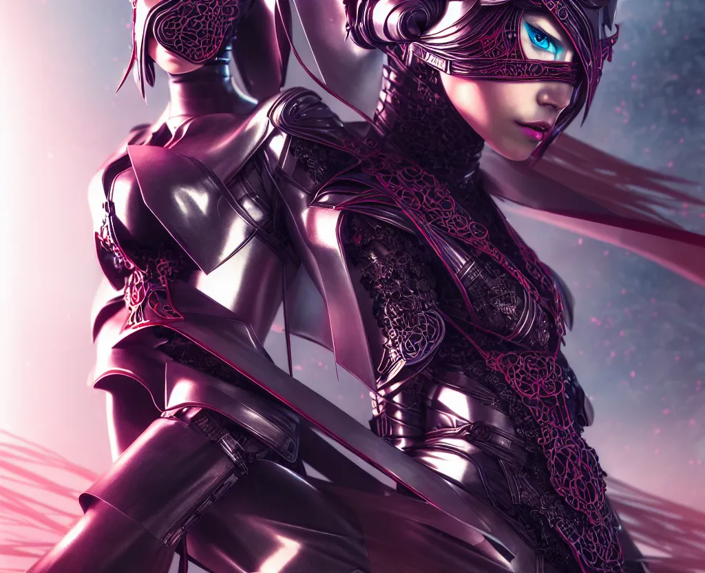 Image similar to portrait futuristic ninja gaiden armor girl, at future neon light hong kong rooftop, ssci - fi and fantasy, intricate and very very beautiful and elegant, highly detailed, digital painting, artstation, concept art, smooth and sharp focus, illustration, art by tan zi and ayanamikodon and alphonse mucha and wlop