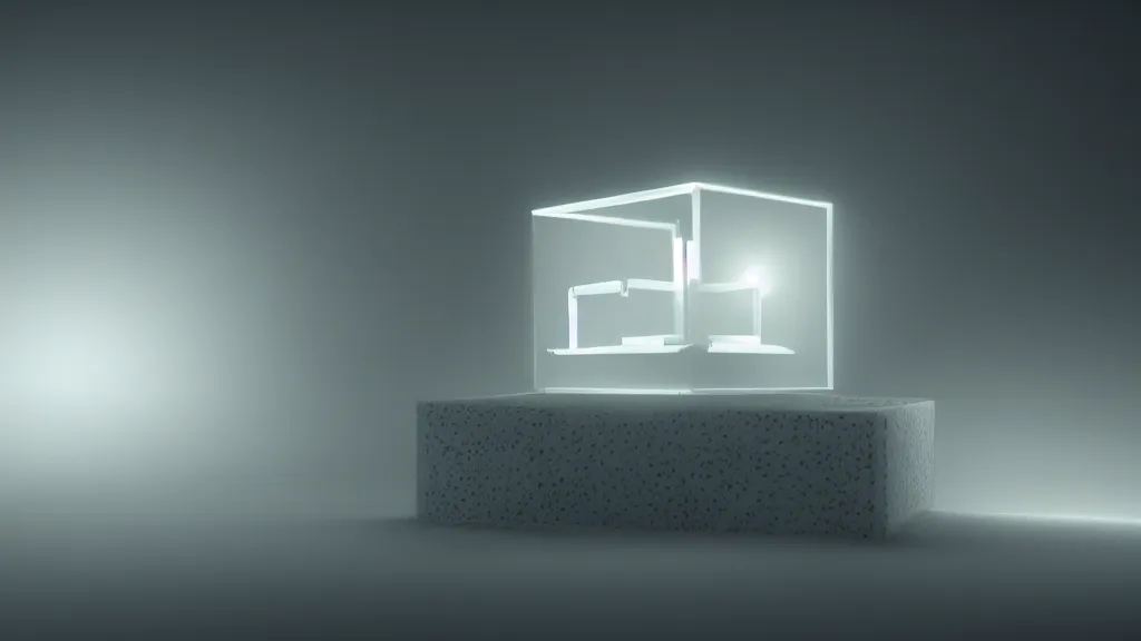 Image similar to a music box, white balance, hyperdimensional, 8 k, rim lighting, led, lumen global illumination, glowing, fog, ray tracing reflections