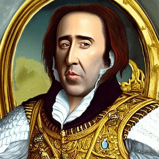 Image similar to nicolas cage as a french king