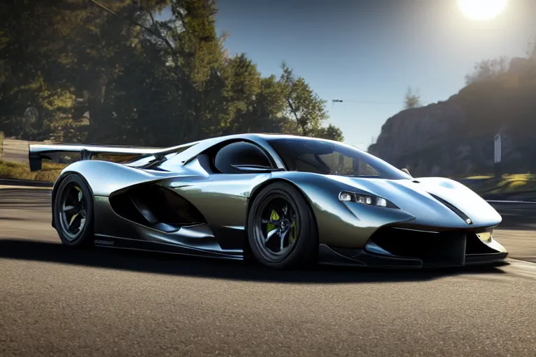 Image similar to photo wallpaper sport car gran turismo 7 forza horizon need for speed fast and furious 5 unreal engine supercar hypercar game concept car octane render, 4 khd 2 0 2 2 3 d cgi rtx style chrome reflexion global illumination ray tracing hdr arstation pixar and disney unreal