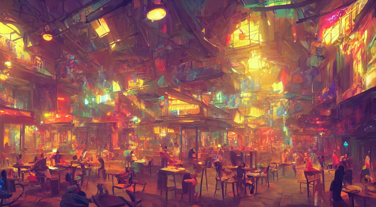 Image similar to bazaar zouk oriantal multicolorful sky shine place mosquet painting stylized digital video game icon global illumination ray tracing 8 k hd resolution, by ilya kuvshinov and cushart krentz and gilleard james